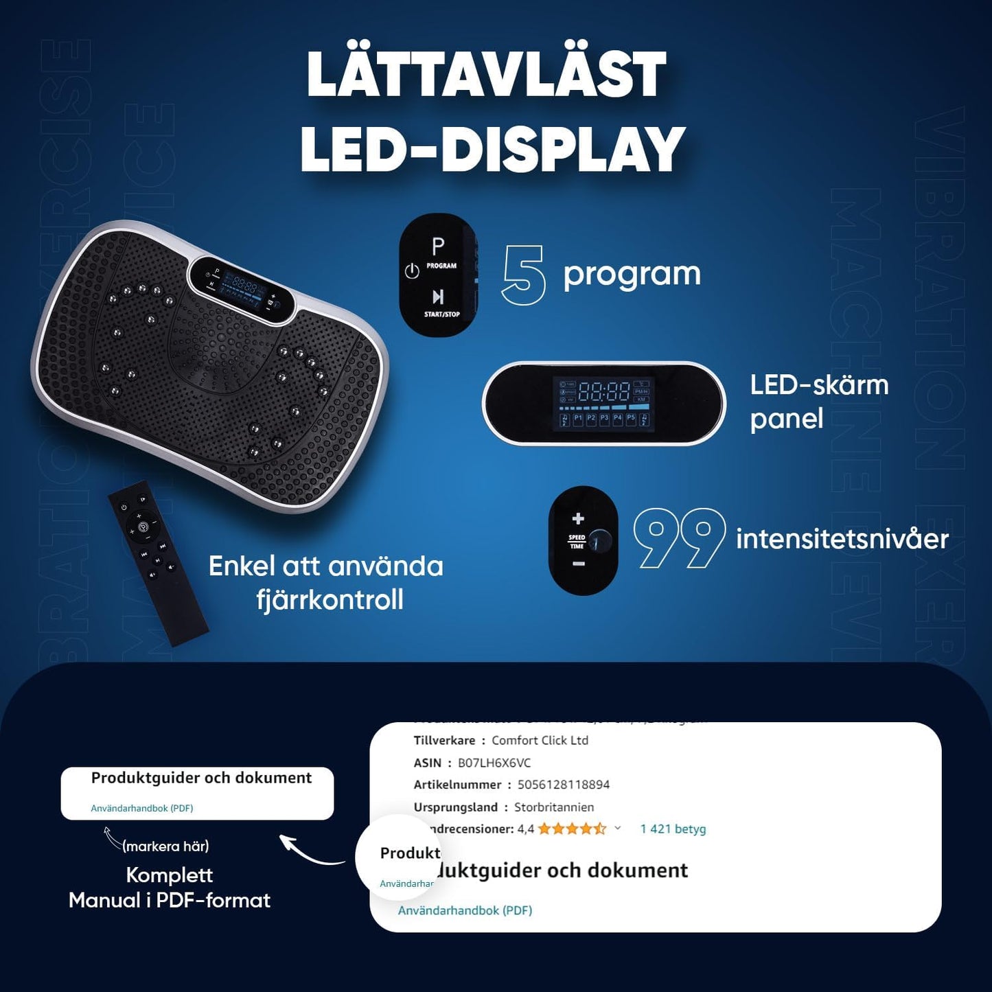 Kraftfull Vibrationsplatta för Träning